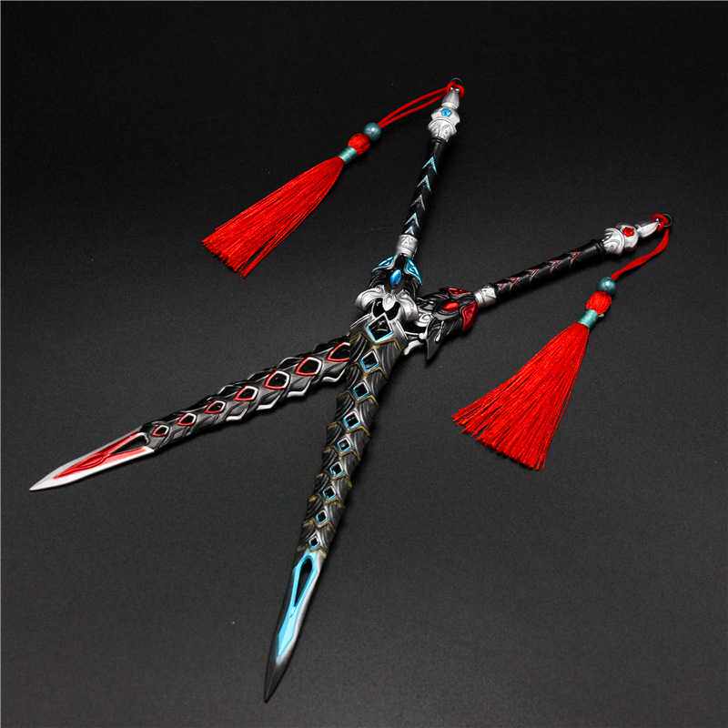 3剑三橙武凌雪阁拦江双剑双刀合金武器流苏游戏实物周边