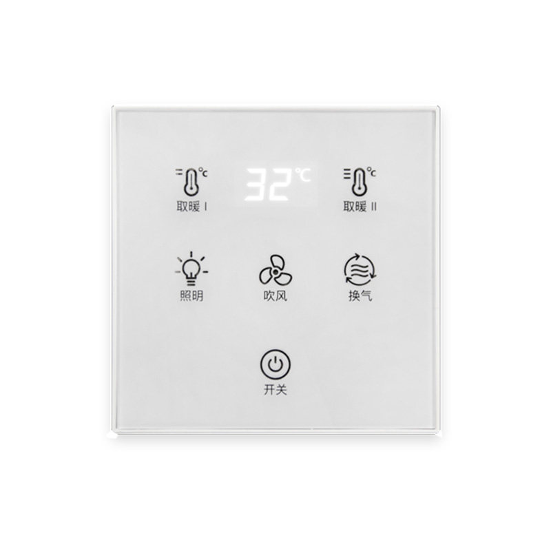 浴霸开关五开智能卫生间浴室家用触摸屏布线防水浴霸专用开关