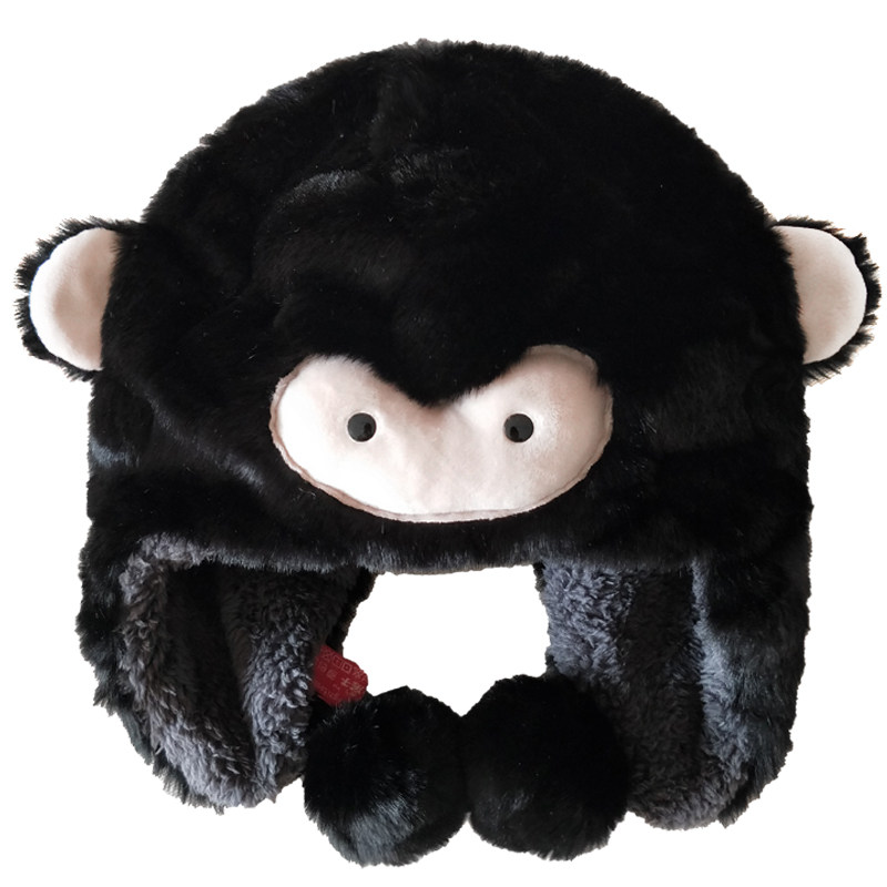 可爱猴子帽子卡通跳房子手工原创情人礼物加厚冬季滑雪防寒护脸暖