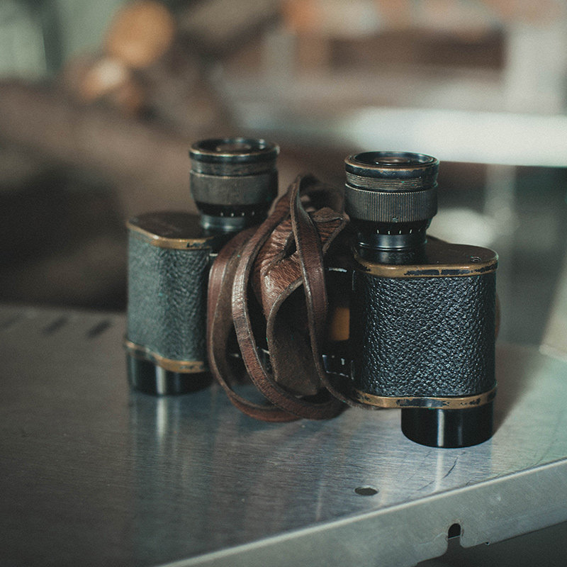 二战瑞士军版望远镜kern铜底复古vintage军事古董普通望远镜