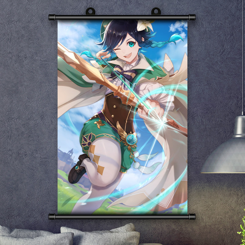 原神温迪海报游戏可爱爱女挂画动漫二次元周边现代装饰画