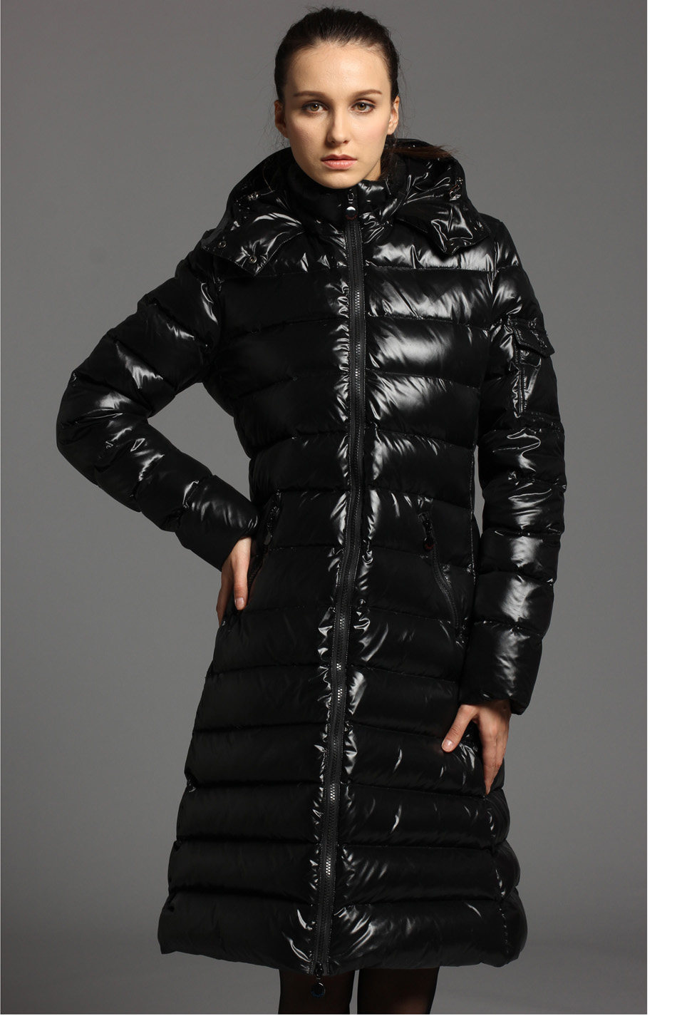 充绒320-390克超厚加厚羽绒服中长修身显瘦羽绒服