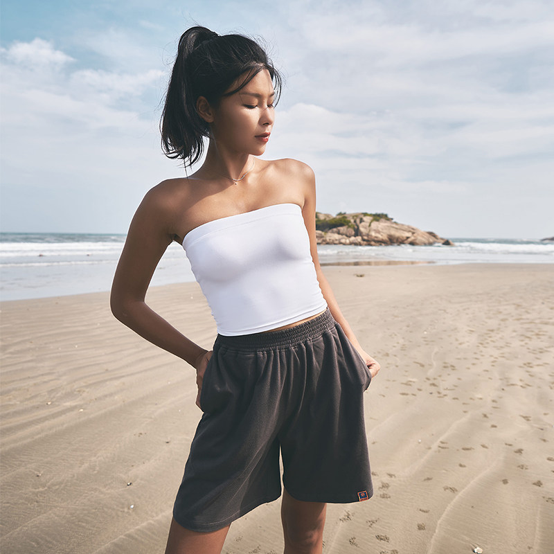 kkfitness运动抹胸内衣一片片式肩带文胸定制运动背心