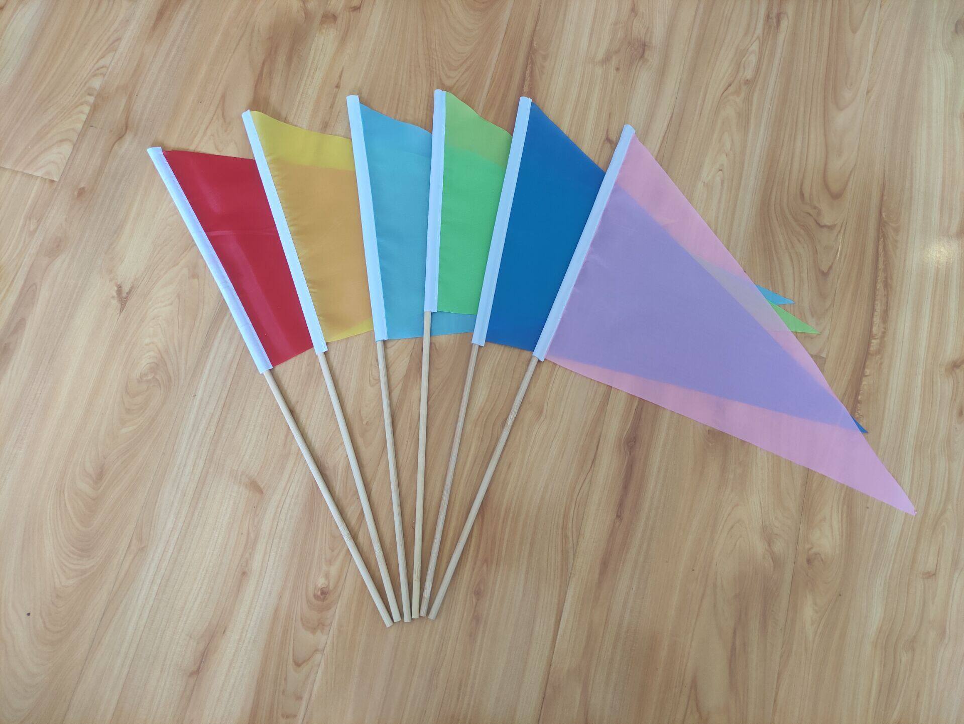 竹竿小彩旗小红红旗标记三角记号号旗幼儿园器械旗帜