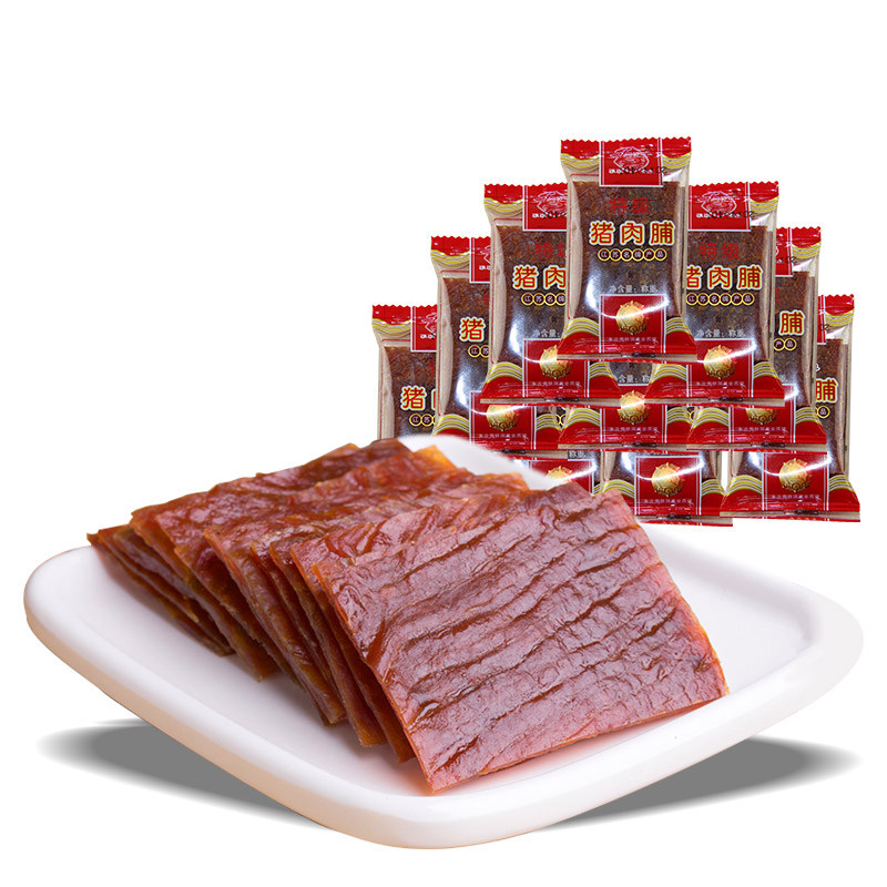 双鱼牌猪肉脯独立小包装1000g靖江特产休闲肉类零食猪肉干片包邮
