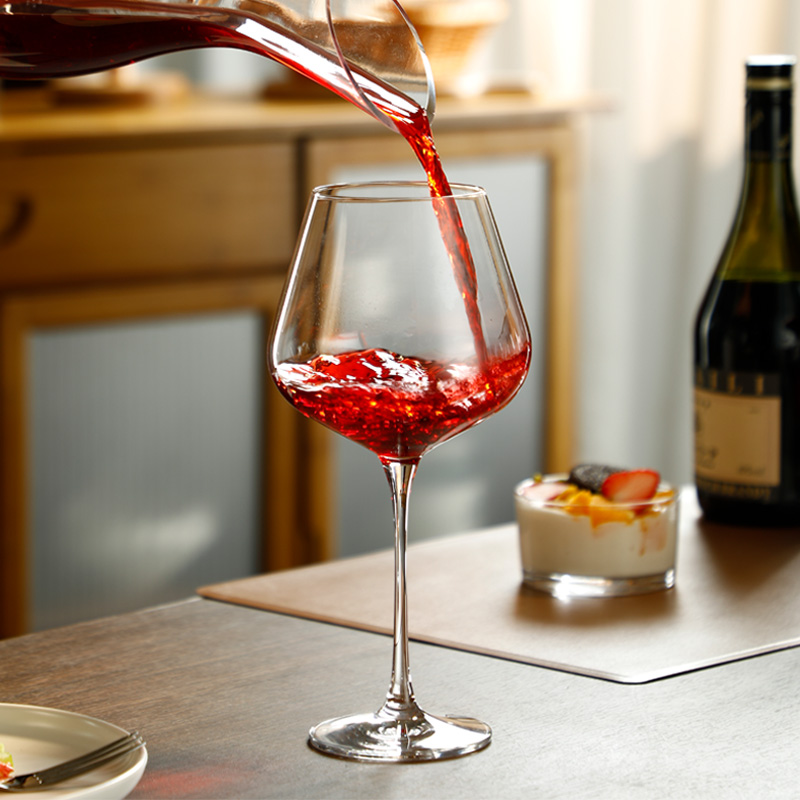 水晶勃艮第红酒杯套装家用奢华大号高档倒挂葡萄酒