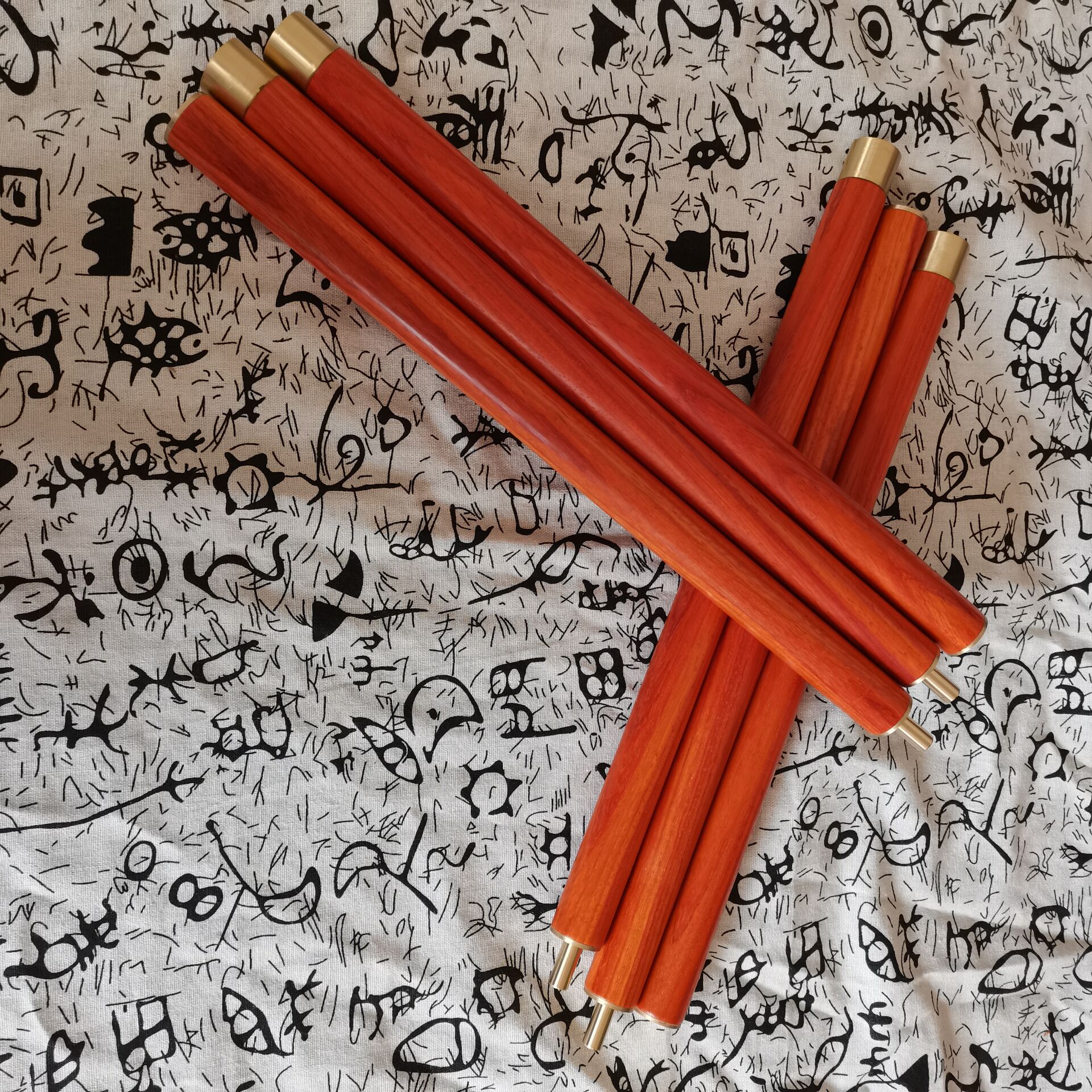 红花花梨太极养生折叠拼接组合防身短棍鞭杆太极棍