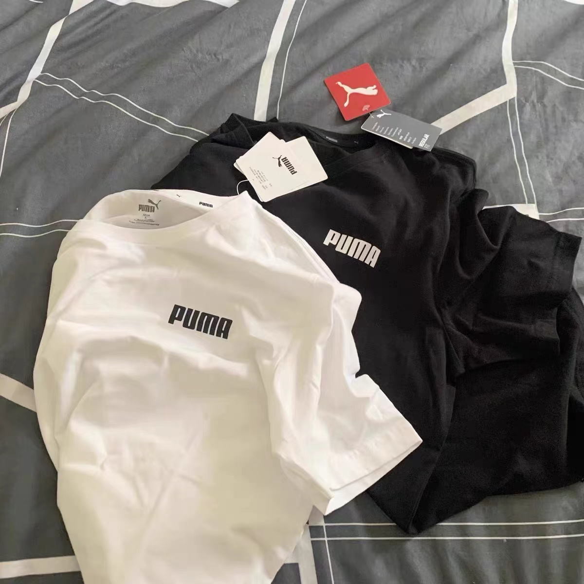 坏蛋的店彪马/PUMA 2022夏季新款串标短袖黑白纯棉T恤男女845677