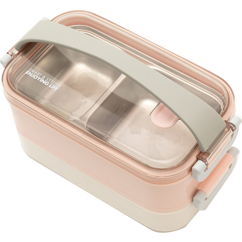 日系不锈钢手提便当简约分隔上班族饭盒学生便携饭盒