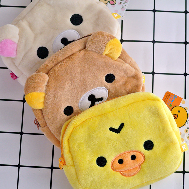 rilakkuma轻松熊松弛牛奶熊妹妹妹妹小黄鼻孔手机收纳包化妆包
