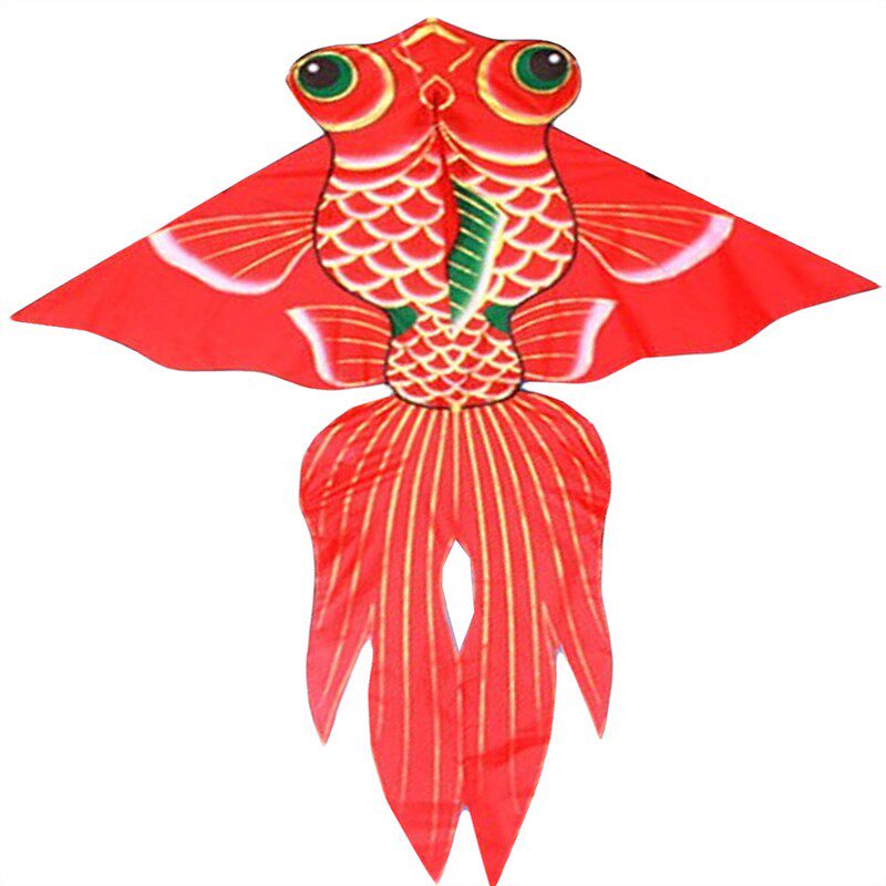 风筝微风潍坊金鲤鱼鲤鱼金鱼三角烫金大型易飞风筝