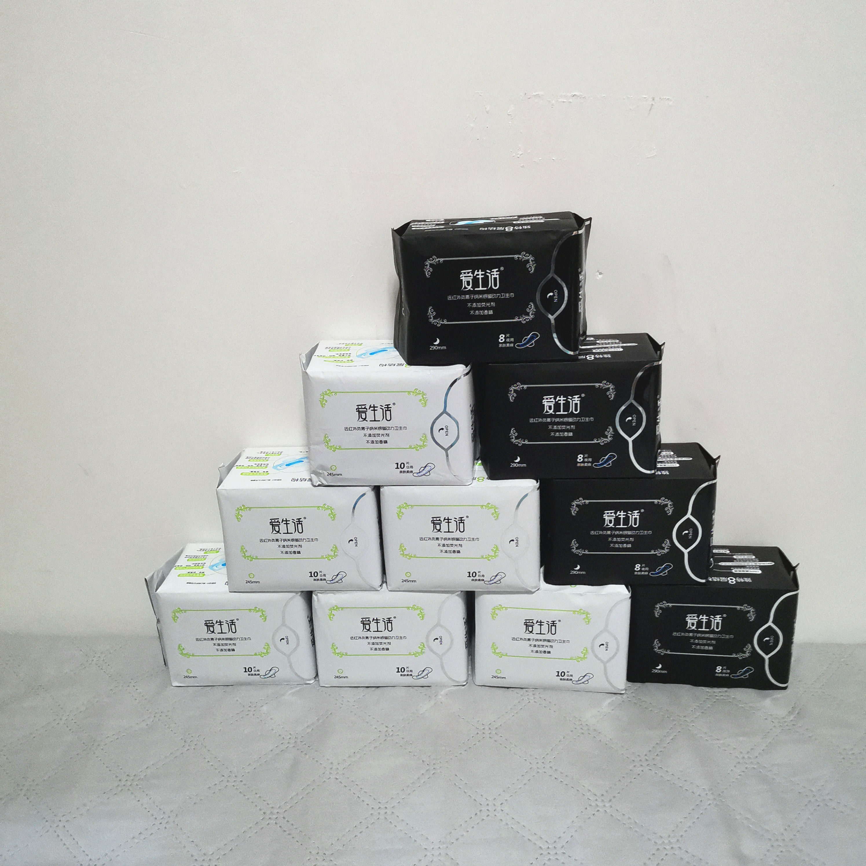 卫生巾绿叶爱生活日用夜用组合超薄绵柔负离子姨妈卫生巾