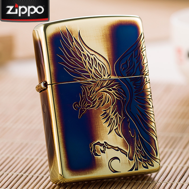 zippo日版熏铜做旧凤凰传奇凤舞九天zippo