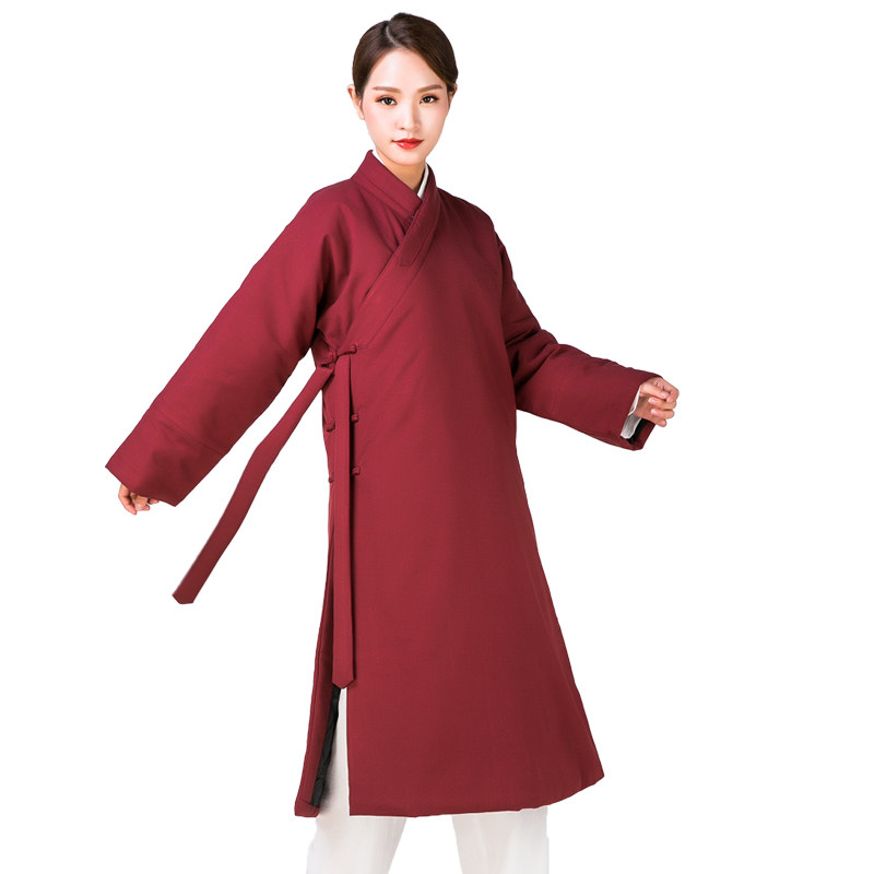 冬季加厚保暖道士服装男加棉袄太极拳练功服冬款女中国风道服道袍
