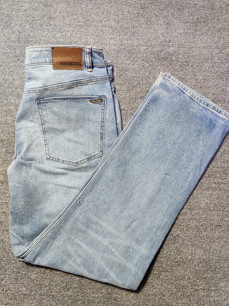 美潮 街头滑板 钻石刺绣 宽松直筒弹性牛仔裤 有大码