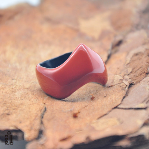 竞仙手工漆器定制大漆戒指男女一心人一心情侣漆器