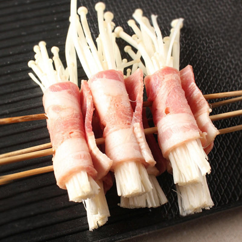 培根金针菇卷烧烤串半成品夏季户外bbq烧烤新鲜食材50g串烤肉串