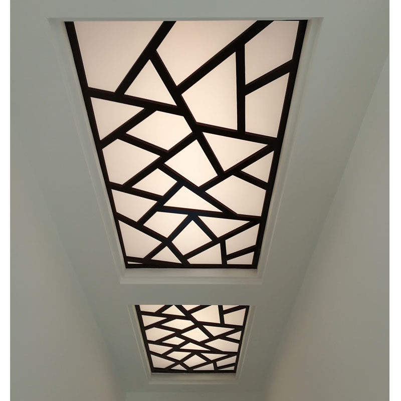 新中式花格屏风隔断玄关装饰板过道客厅pvc雕花通花板