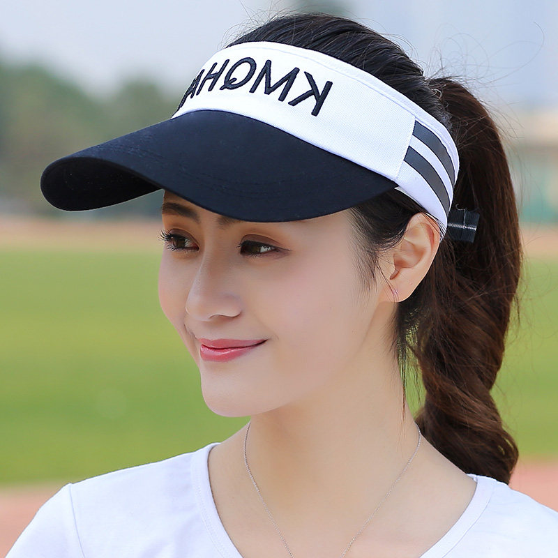 户外运动网球帽女空无顶帽跑步棒球帽情侣防晒遮阳帽子