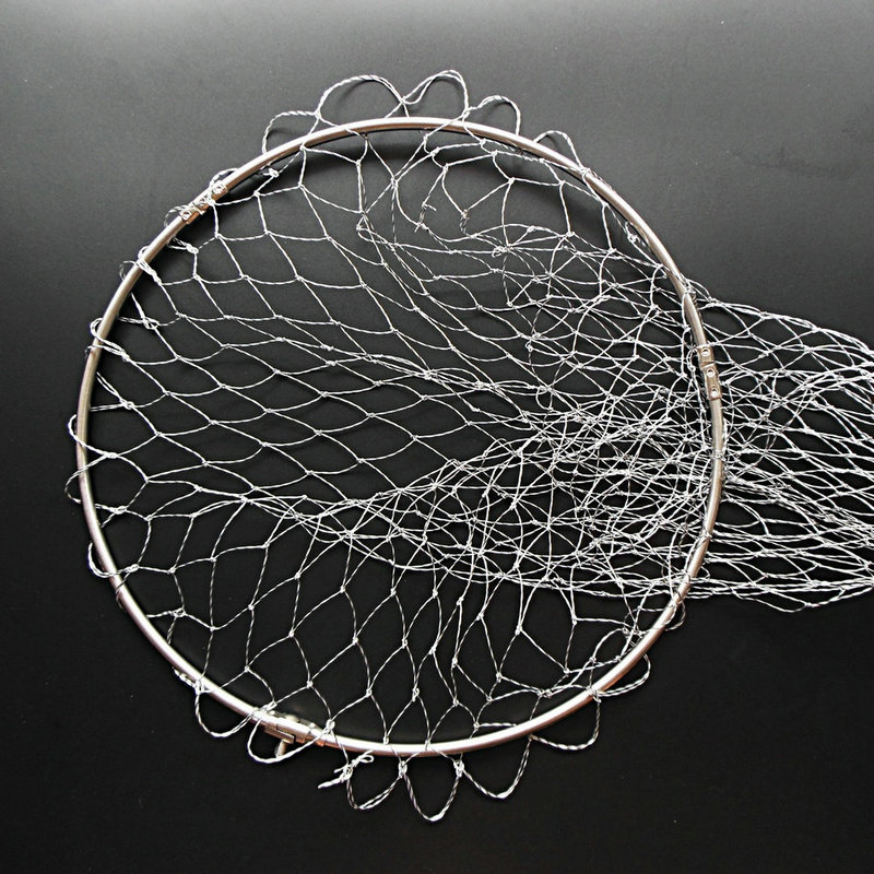 不锈钢空心抄网头可折叠彩色大眼密眼涂胶大力马抄网抄网头