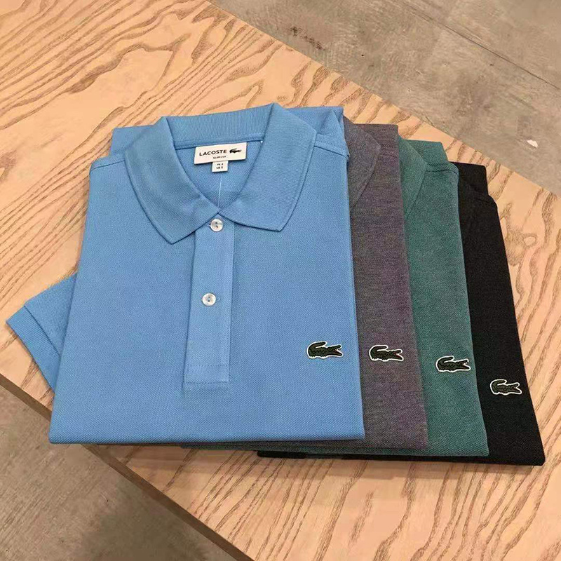 美中购物车LACOSTE拉科斯特男青年休闲POLO衫短袖修身翻领T恤纯色