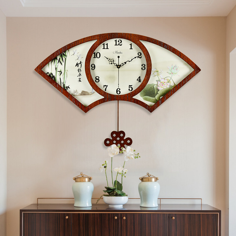 中式挂钟客厅钟表复古静音挂表创意意中国风挂钟