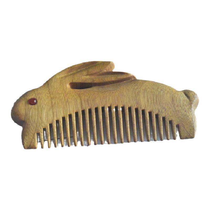 金丝楠木木梳雕刻按摩卡通可爱刻字梳子儿童梳子