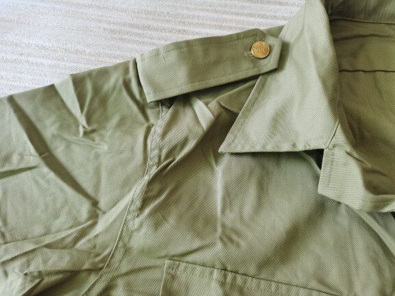 短袖90年代老式陆士两兜款浅绿色衬衣夏衬退役真品衬衫