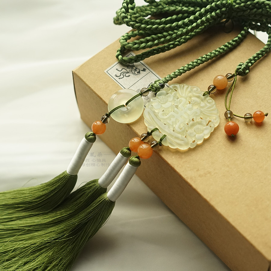 宫绦昭君汉服圆领袍腰绳腰古风玉坠腰佩长流其它首饰