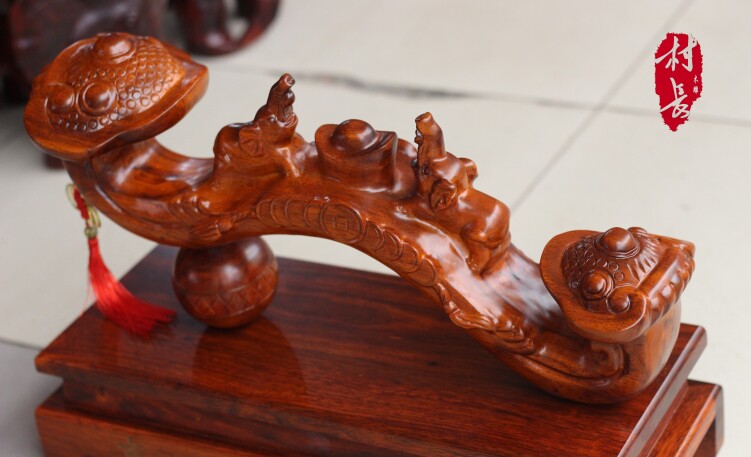实木红木吉象如意摆件葫芦工艺品家居家居装饰装饰品木雕