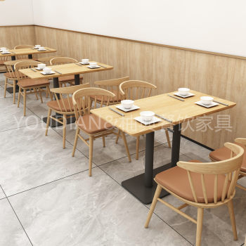 Customized wall booth table dining and sofa integrate to negotiate with Qingba Western Restaurant Milk Tea Shop ຮ້ານຂາຍໂຕະແລະຕັ່ງໄມ້ແຂງ