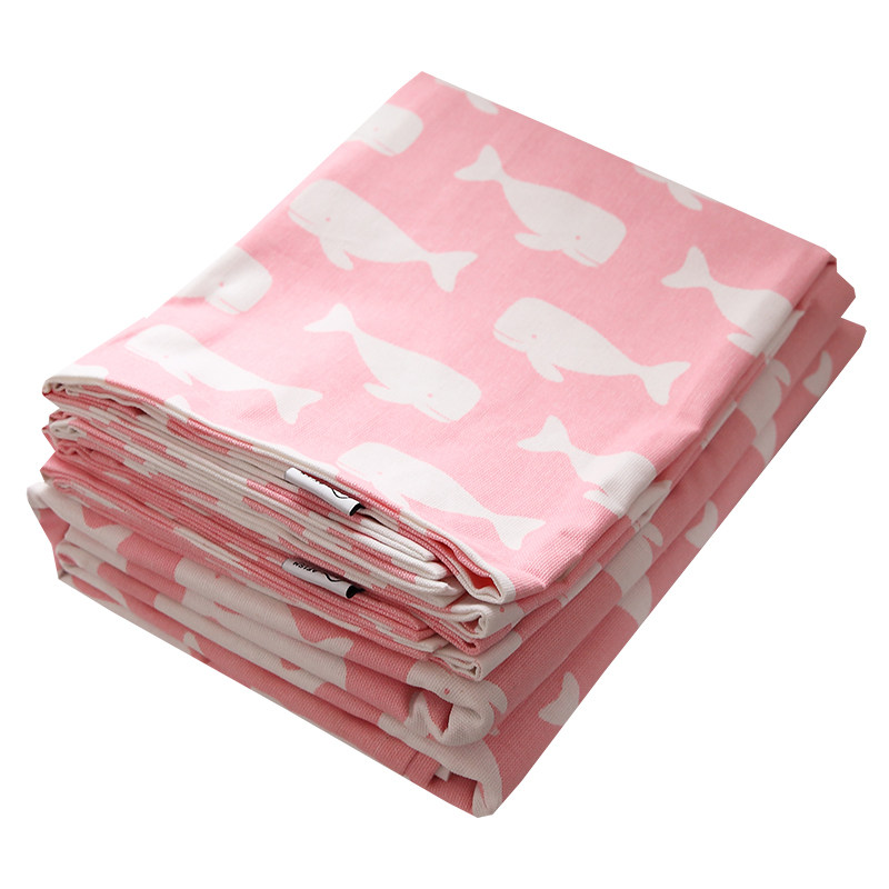 床单afishtang鲸鱼鱼粉纯棉老粗粗布100全棉帆布床单