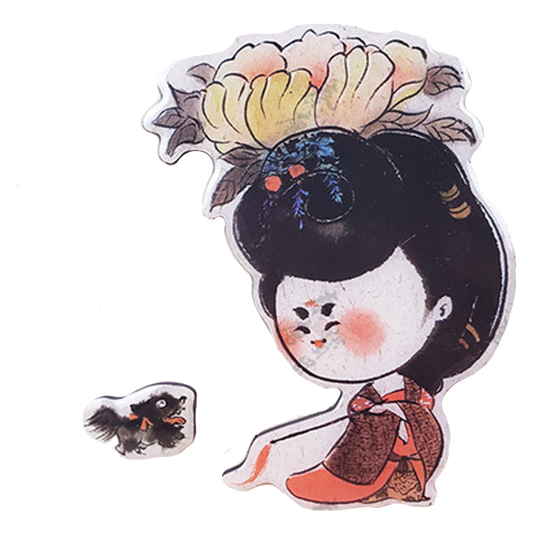 陕西历史博物馆唐妞簪花仕女图古风创意冰箱西安旅游文化创意冰箱贴