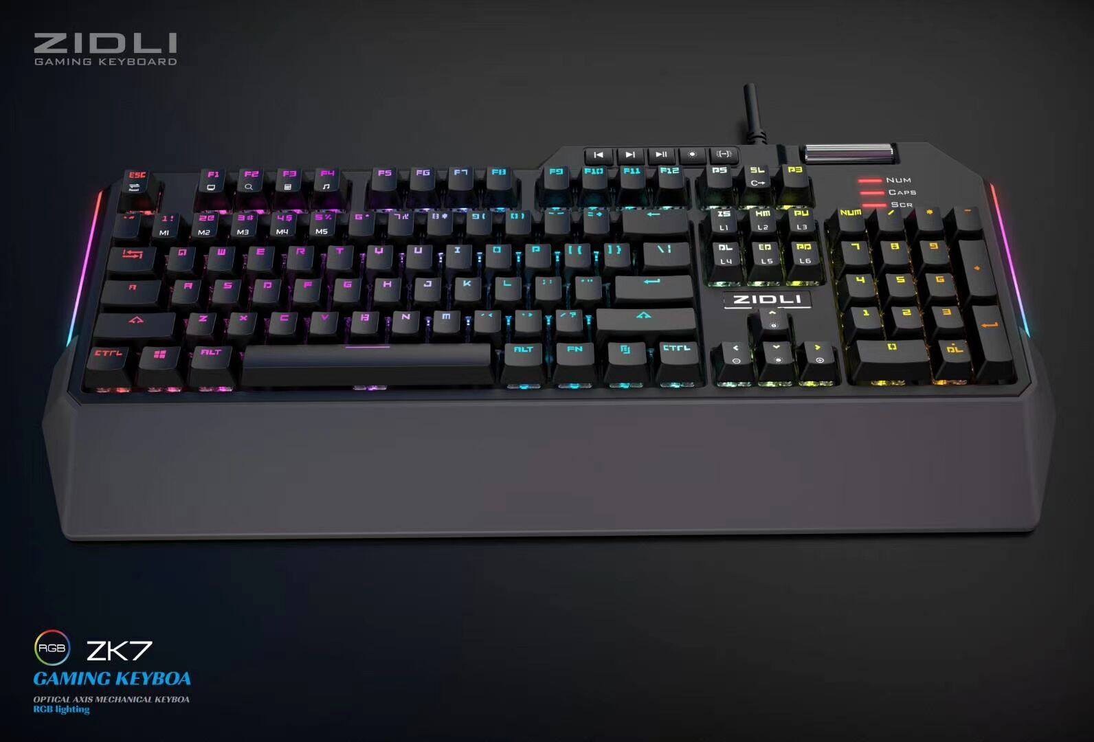 zk7游戏电竞光轴机械键盘rgb发光有线usb网吧吃鸡专用_双氙车灯改装网