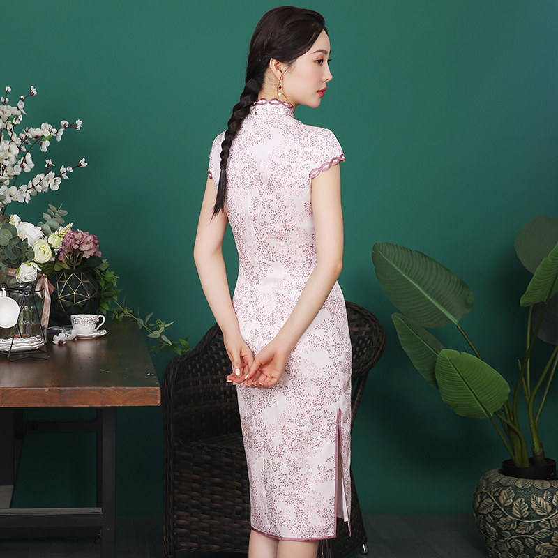 旗袍蝶恋2022春夏真丝波浪日常改良年轻少女旗袍