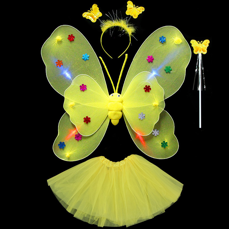 六一小女孩背的天使蝴蝶翅膀恶魔儿童公主装饰小仙女奇妙仙子道具