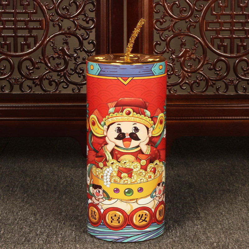 鞭炮新年装饰摆件虎年酒店店铺春节坐炮爆竹节日装扮用品