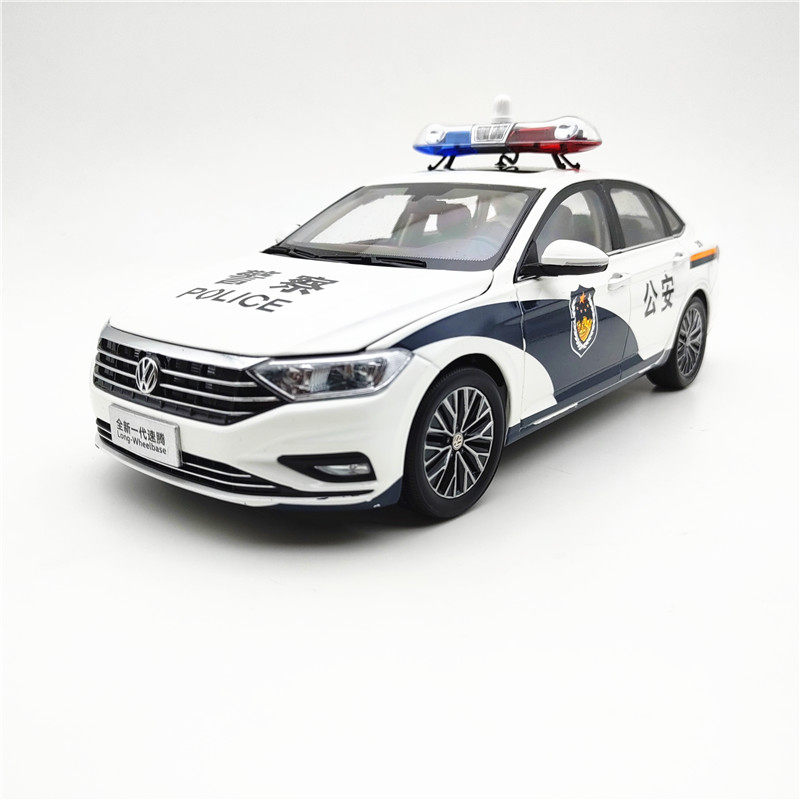 原厂车模2019款新款大众速腾警车公安合金仿真车模