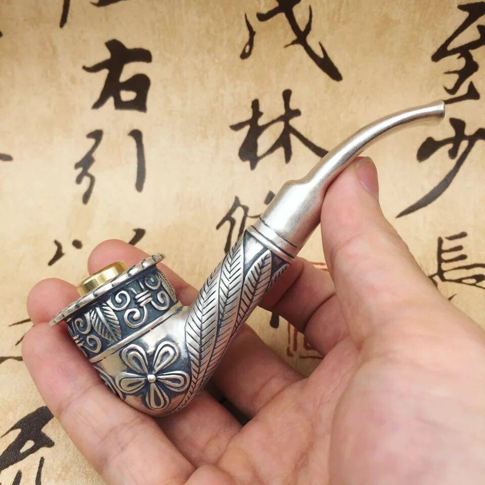 s925纯银烟嘴泰银工艺复古健康烟斗滤嘴拆洗烟斗