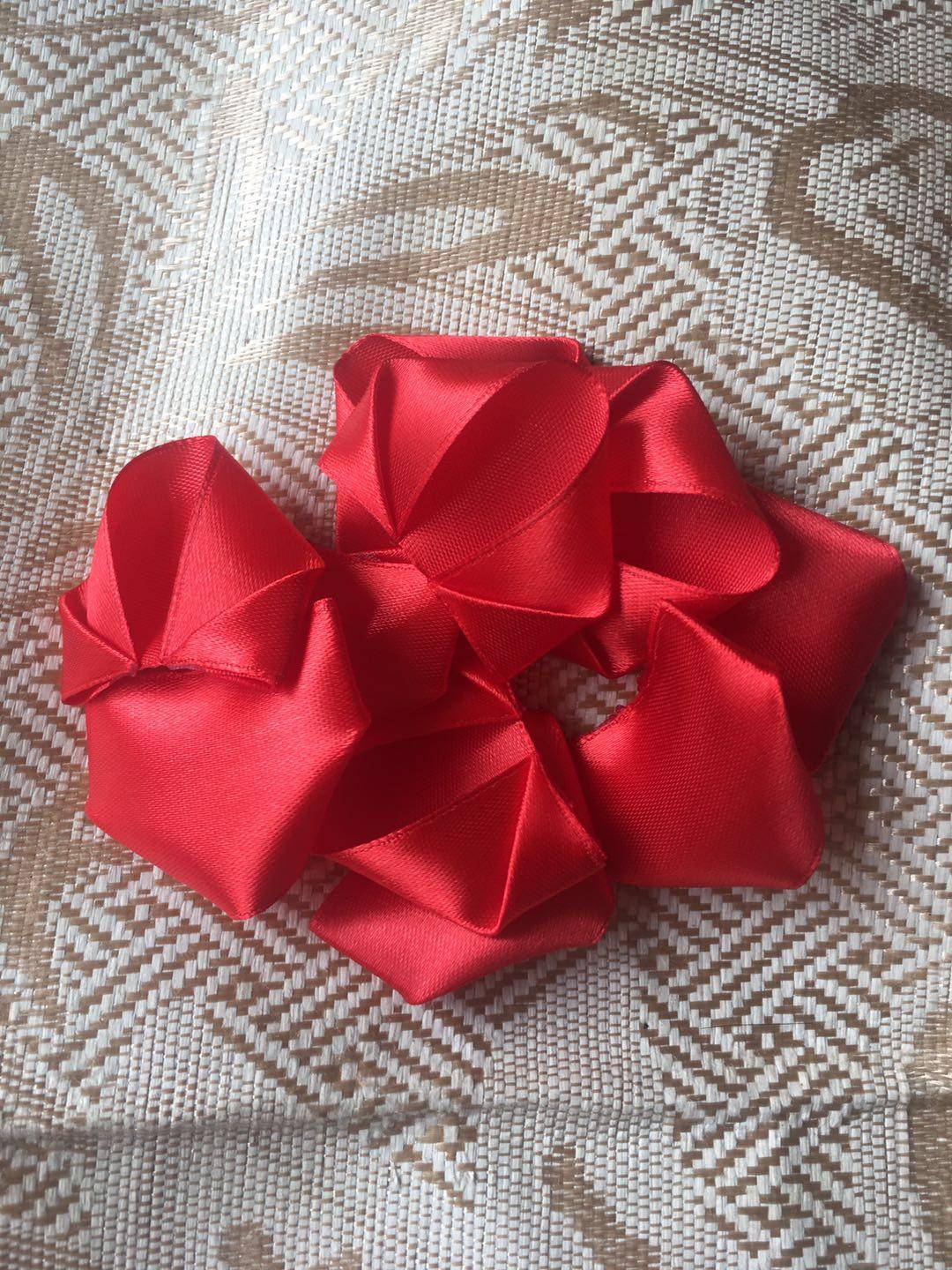 玫瑰花仿真4cm丝带玫瑰花瓣半成品彩带缎带diy彩带