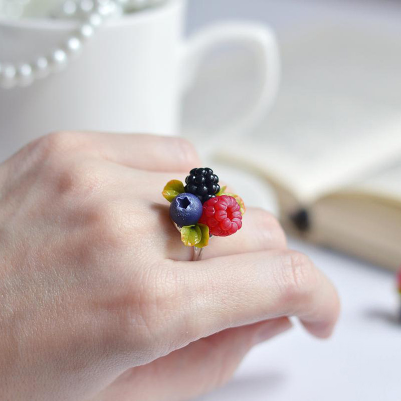 俄罗斯bg个性手工植物花卉甜美可爱小清新奇妙戒指