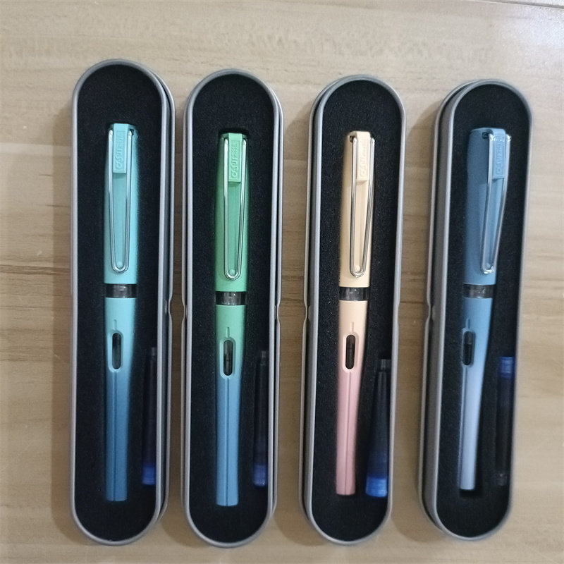 钢笔德国彩迹cj204旋转吸墨可换两用炫彩金属钢笔