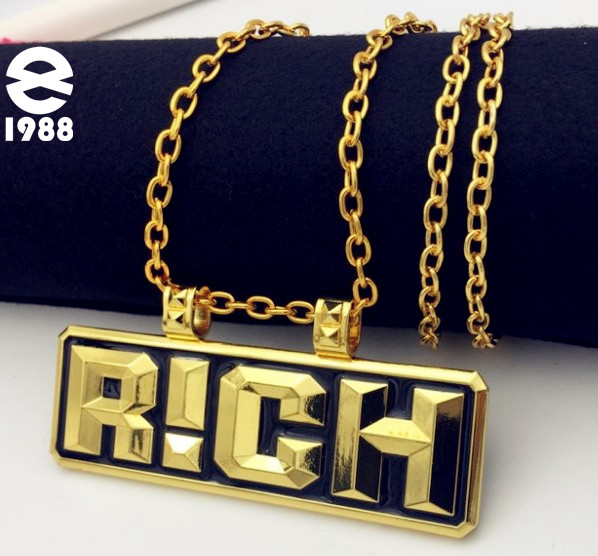 中国有嘻哈同款项链通关吊坠潮牌rich车挂件金链子freestyle男rap