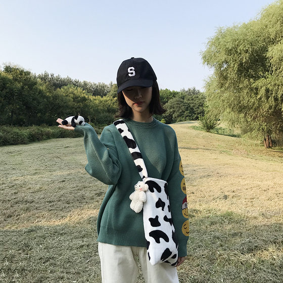 Ins New Cartoon Cute Cow Bag Student Large Capacity Small Fresh Girl Heart Plush Single Shoulder Messenger Bag Ins New Cartoon Cute Cow Bag Student Large Capacity Small Fresh Girl Heart Plush Single Shoulder Messenger Bag