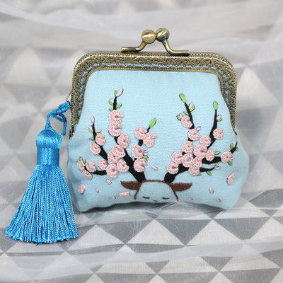 diy布艺初学口金包钱包钱袋子零钱刺绣包布艺材料钱包