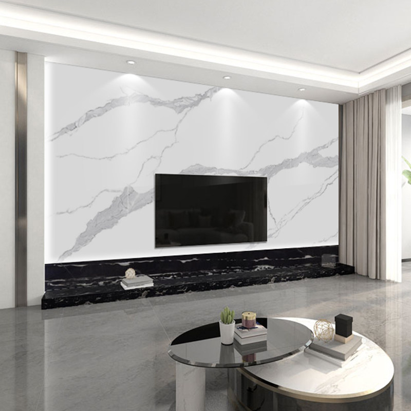 谢老师老师岩板大板1200x2400灰色客厅背景墙连纹高光岩板