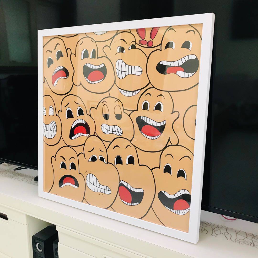 nine笑脸情绪表达装饰现代艺术装裱裱画现代装饰画