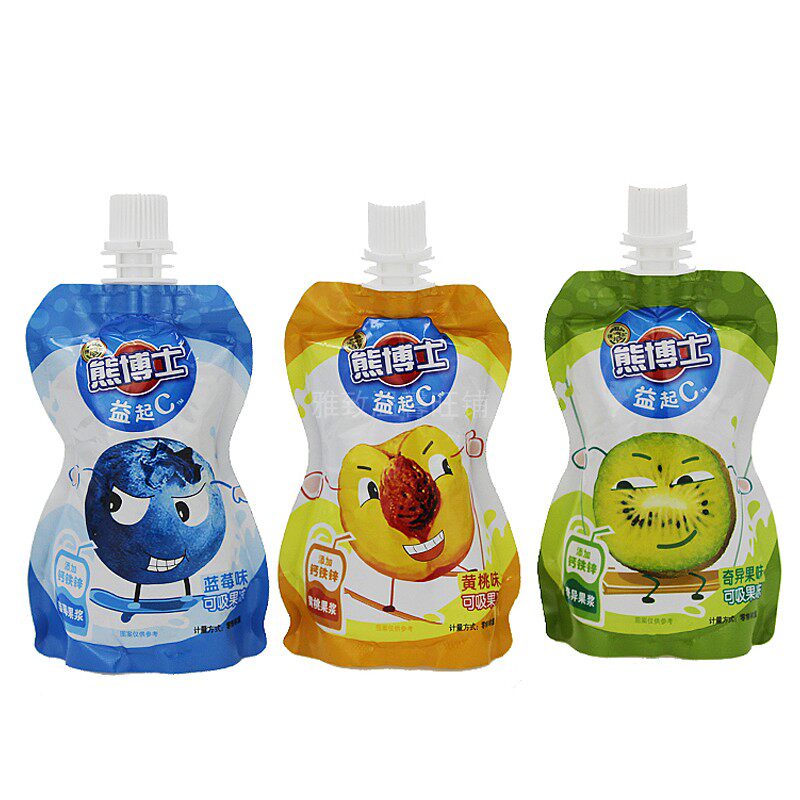 果冻徐福记熊博士益起可吸500克奇异奇异果果味黄桃味果冻