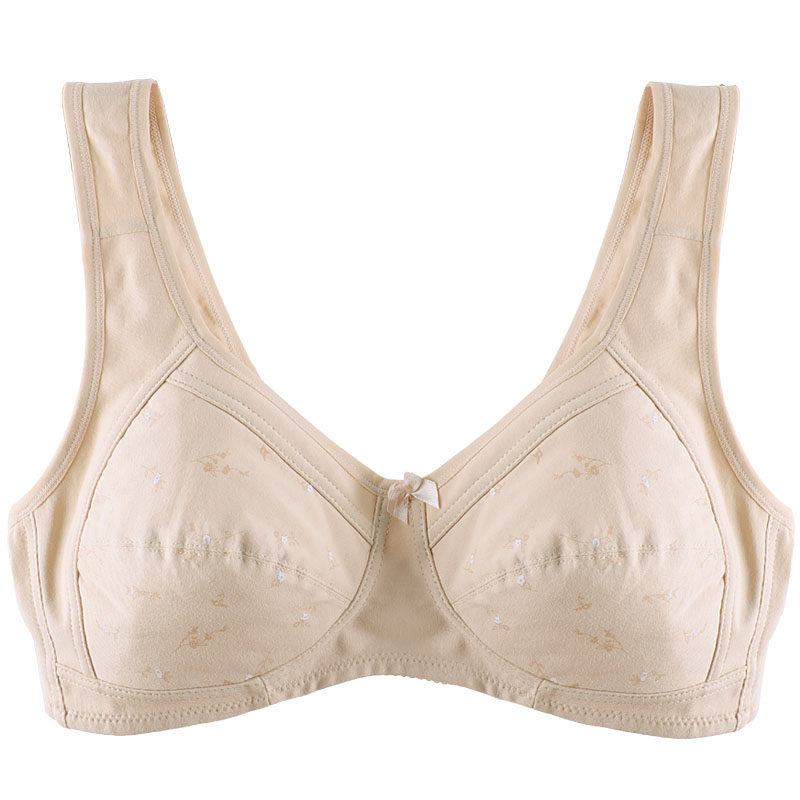 中老年人文胸纯棉棉布胸罩内衣肥大码宽肩带罩杯文胸