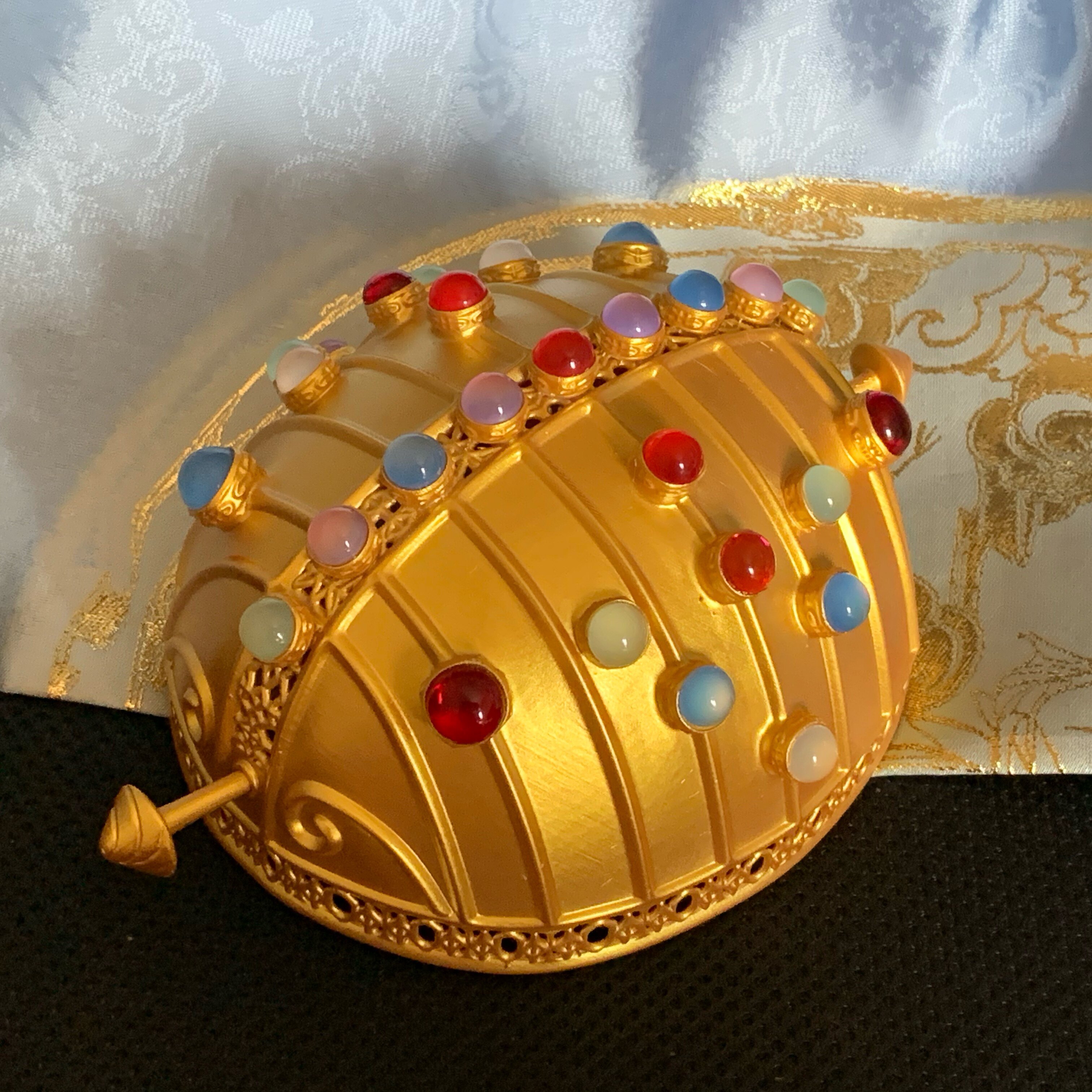 仿明镶宝石金冠带冠带发簪明代梁冠汉服仿古发冠发饰